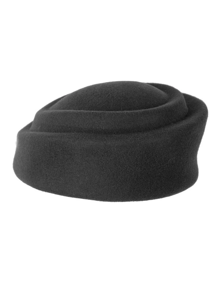 Max Alexander Black Wool Felt Pillbox Hat - One Size image 4