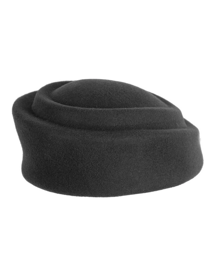 Max Alexander Black Wool Felt Pillbox Hat - One Size image 5