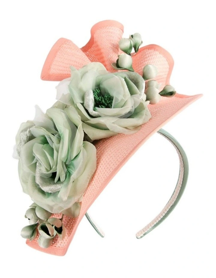 Coral and Mint Fascinator by Fillies Collection S315CRMI image 1