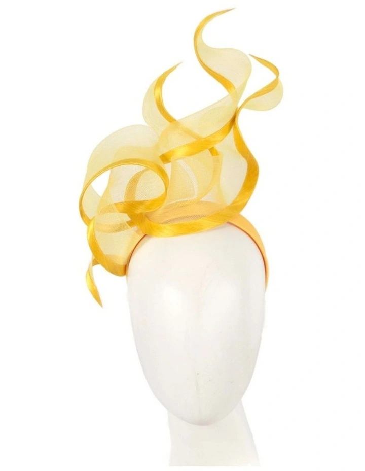 Bespoke yellow racing fascinator by Fillies Collection S253Y image 2