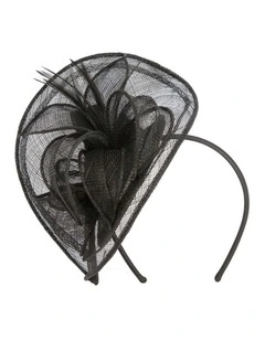 Max Alexander black sinamay racing fascinator MA954B