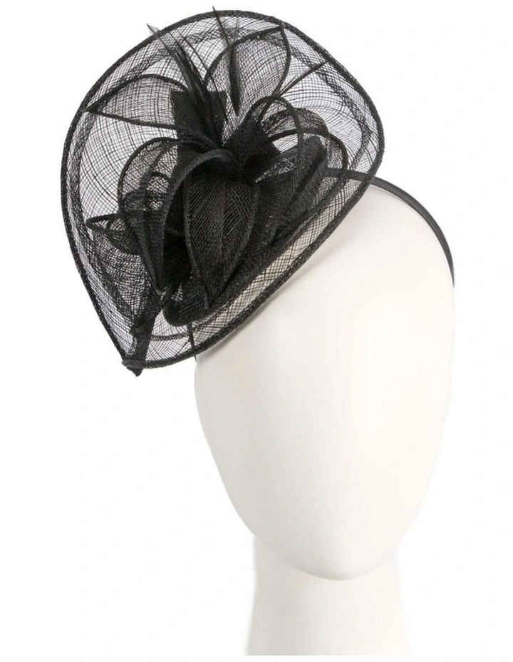 Max Alexander black sinamay racing fascinator MA954B image 2
