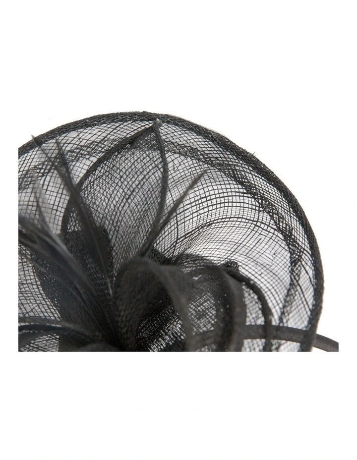 Max Alexander black sinamay racing fascinator MA954B image 3