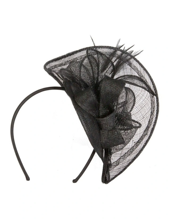 Max Alexander black sinamay racing fascinator MA954B image 4