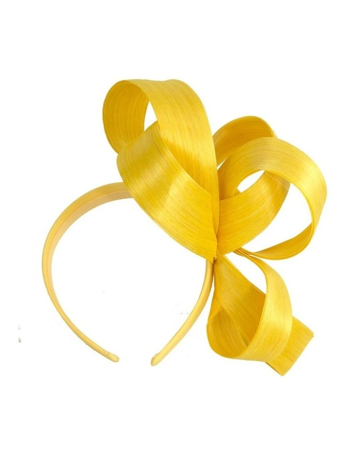 Fillies Collection yellow silk abaca loops racing fascinator S344Y image 4