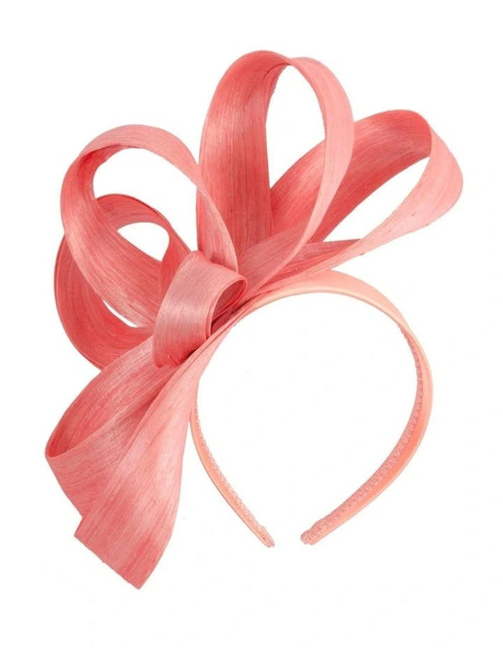 Fillies Collection Coral Silk Abaca Loops Racing Fascinator S344CR image 1