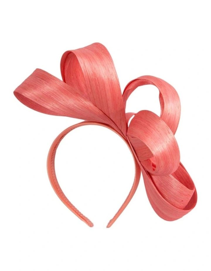 Fillies Collection Coral Silk Abaca Loops Racing Fascinator S344CR image 4
