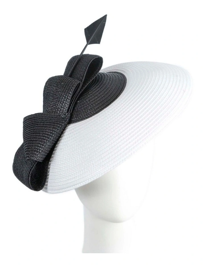 Max Alexander white and black saucer fascinator hat MA979WB image 2