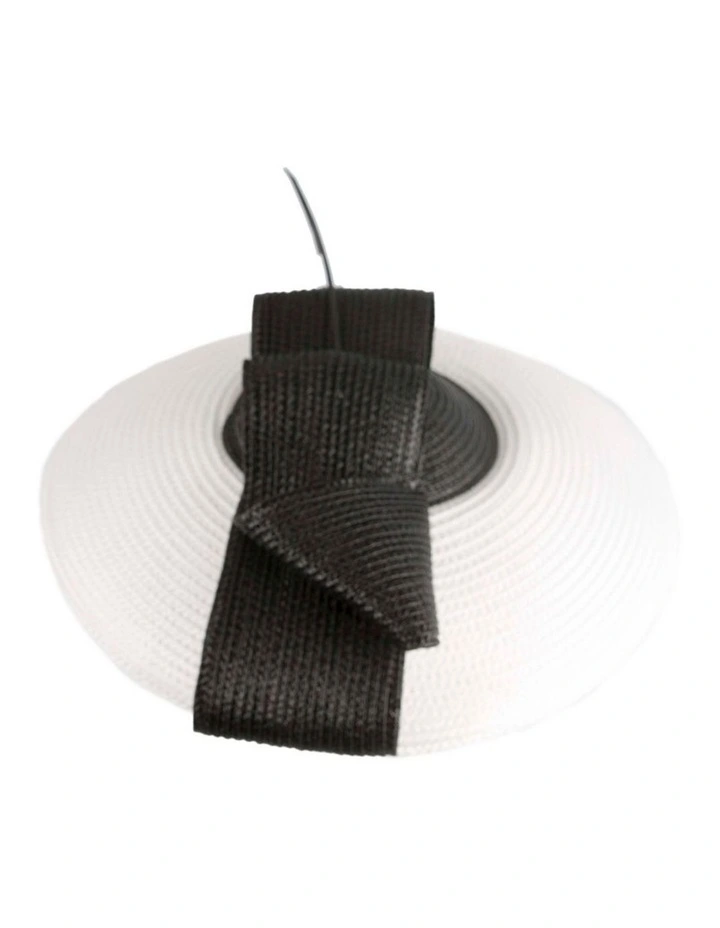 Max Alexander white and black saucer fascinator hat MA979WB image 3