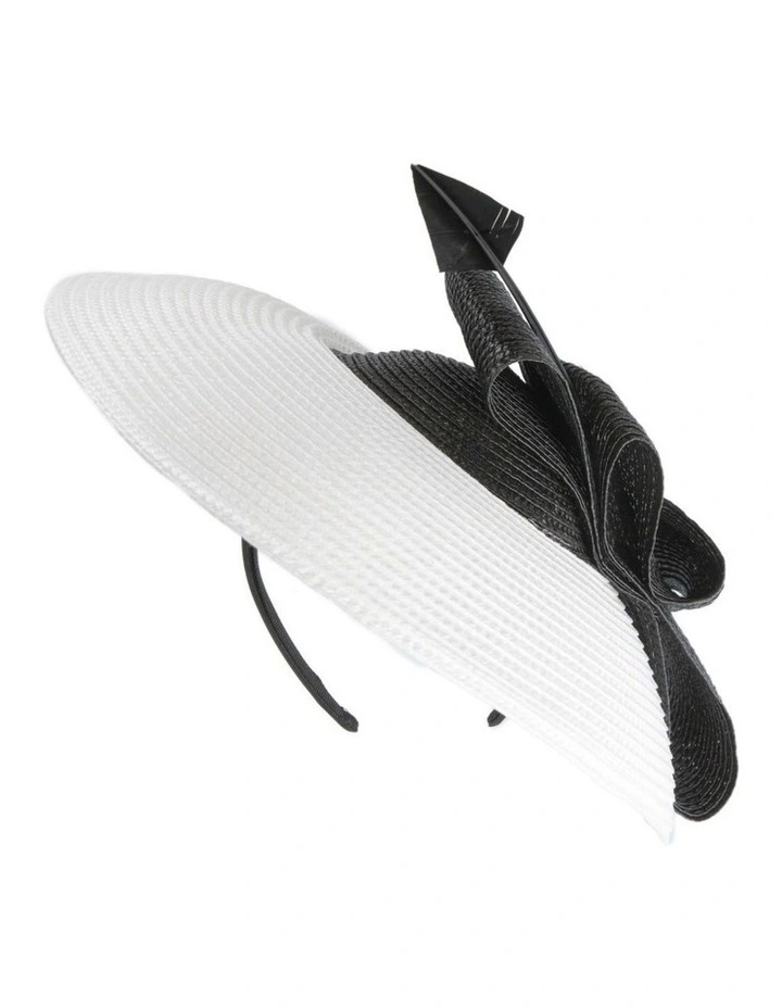 Max Alexander white and black saucer fascinator hat MA979WB image 5