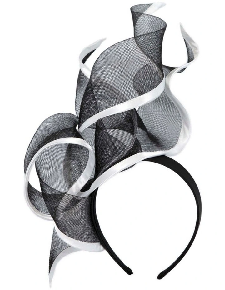 Bespoke black & white racing fascinator by Fillies Collection S253BW image 1