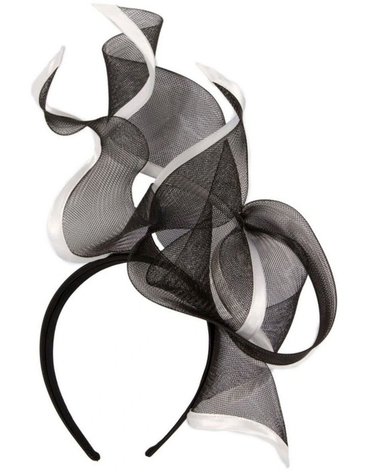 Bespoke black & white racing fascinator by Fillies Collection S253BW image 4