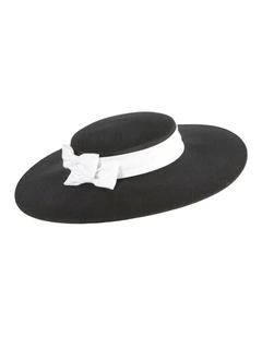 Max Alexander MA1016BW Black & White Boater Hat for Women