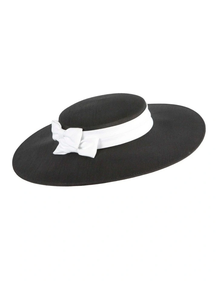 Max Alexander MA1016BW Black & White Boater Hat for Women image 1