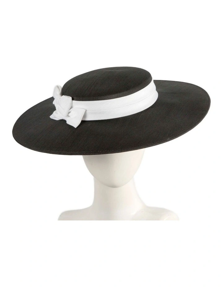 Max Alexander MA1016BW Black & White Boater Hat for Women image 2