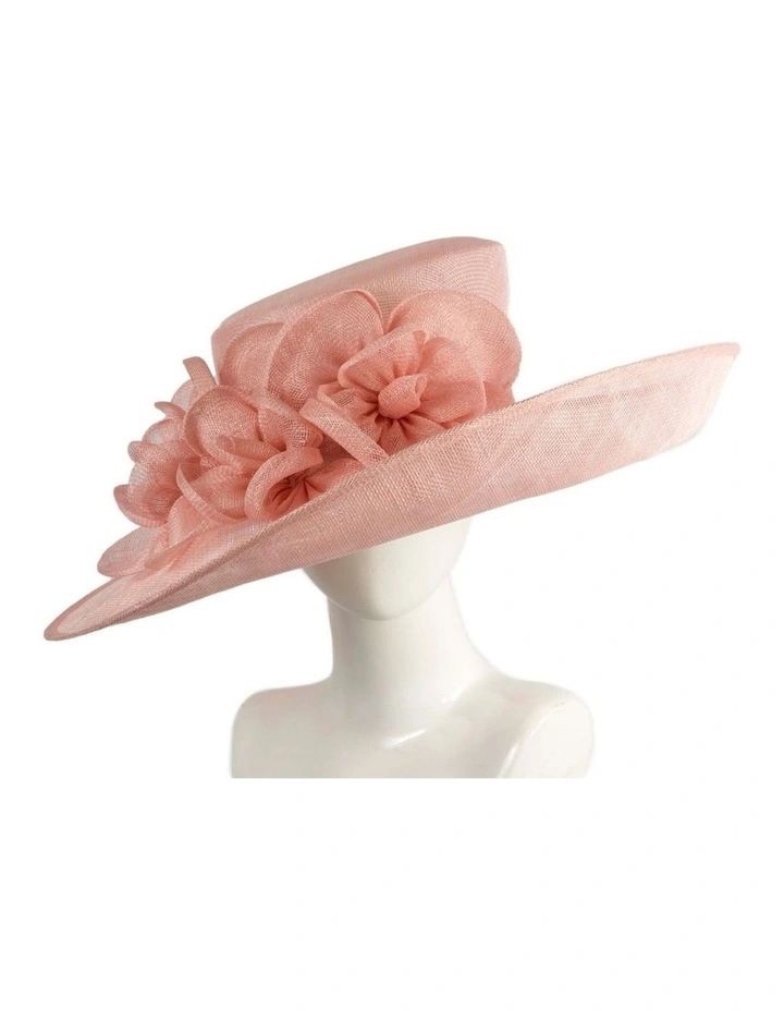 Max Alexander pink wide-brim sinamay racing hat MA992PI image 2