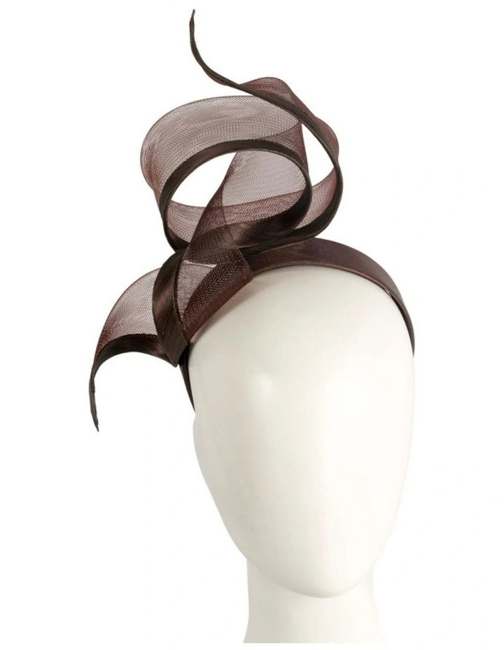 Fillies Collection S246CH sculptured chocolate brown racing fascinator image 2