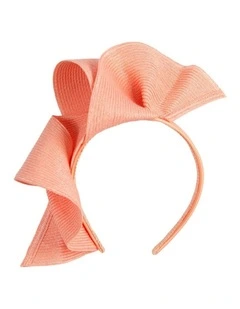 Max Alexander large coral wave racing fascinator MA955CR