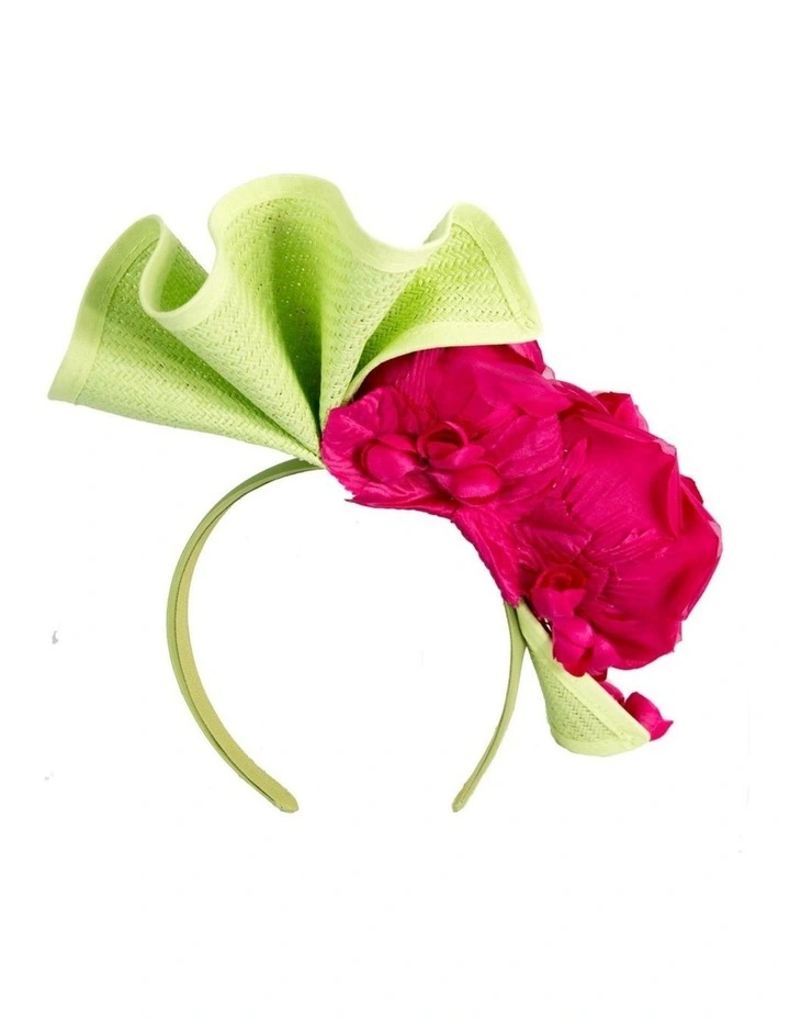 Fillies Collection lime & fuchsia racing fascinator S315LF. image 4