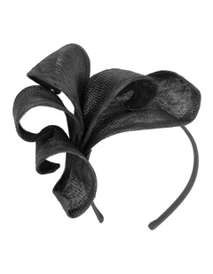 Max Alexander Black Sinamay Flame Fascinator MA938B
