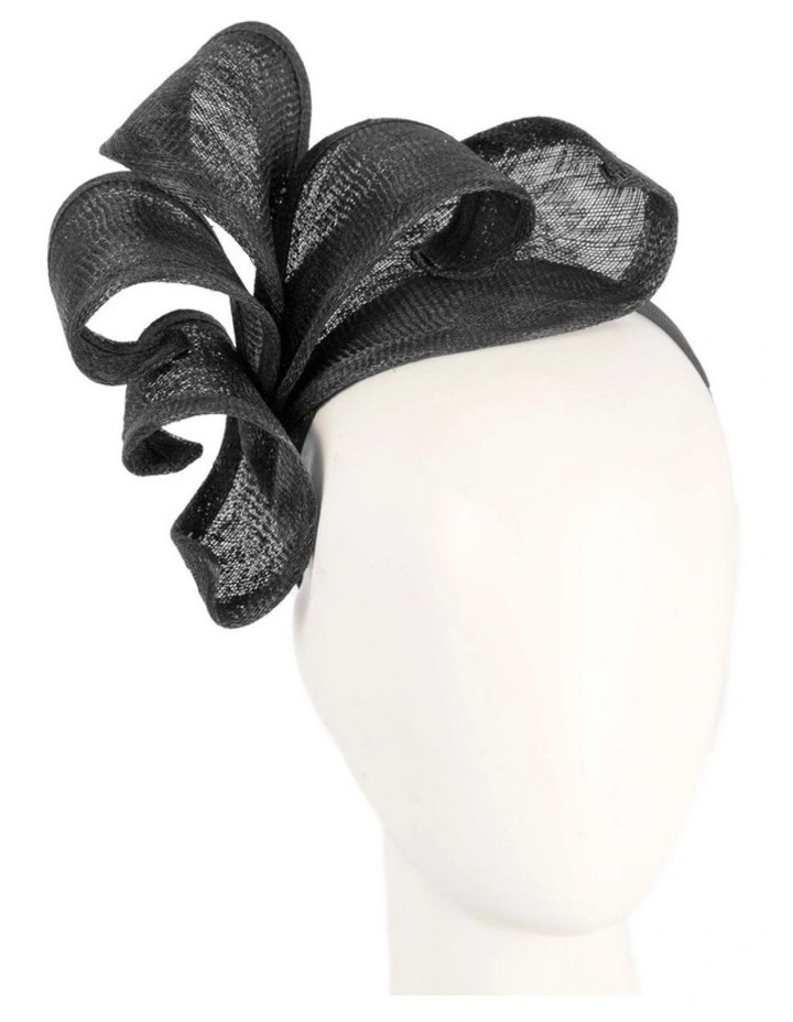 Max Alexander Black Sinamay Flame Fascinator MA938B image 2