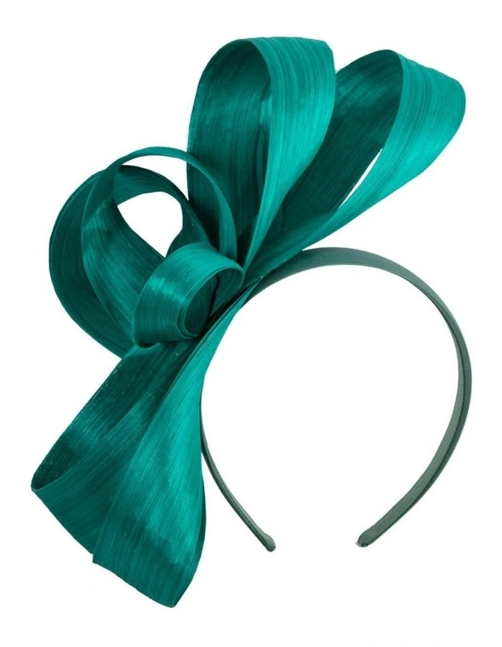 Teal Green silk abaca loops racing fascinator by Fillies Collection S344TE image 1