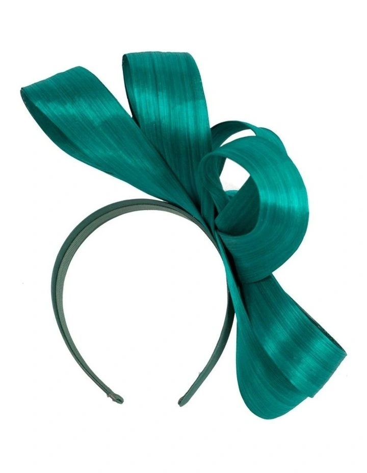 Teal Green silk abaca loops racing fascinator by Fillies Collection S344TE image 4
