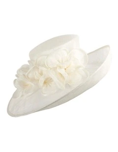 Max Alexander cream wide-brim sinamay fashion hat MA992C