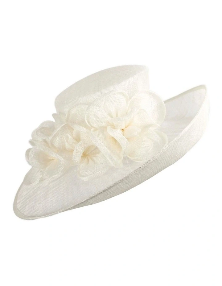 Max Alexander cream wide-brim sinamay fashion hat MA992C image 1