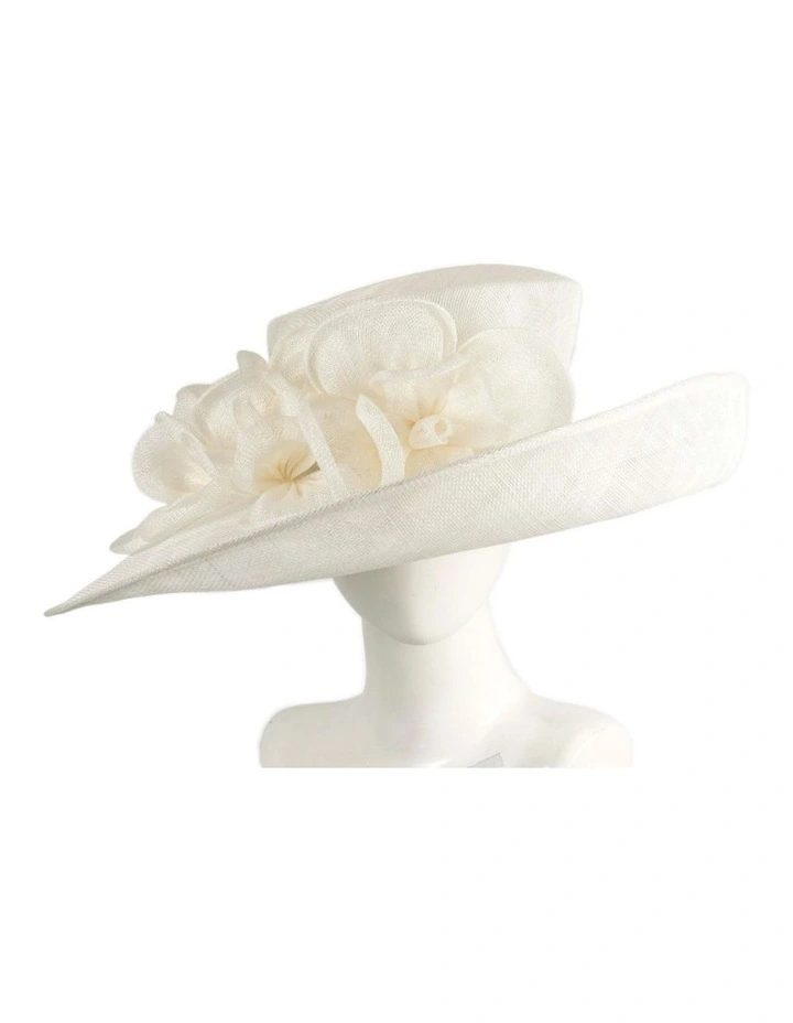 Max Alexander cream wide-brim sinamay fashion hat MA992C image 2