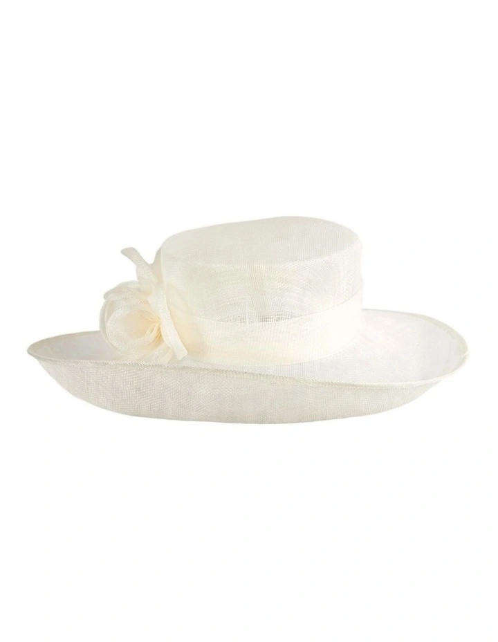 Max Alexander cream wide-brim sinamay fashion hat MA992C image 4