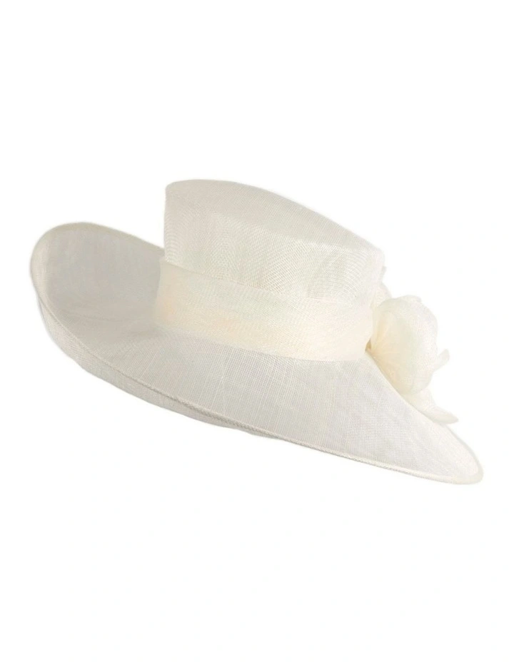 Max Alexander cream wide-brim sinamay fashion hat MA992C image 6