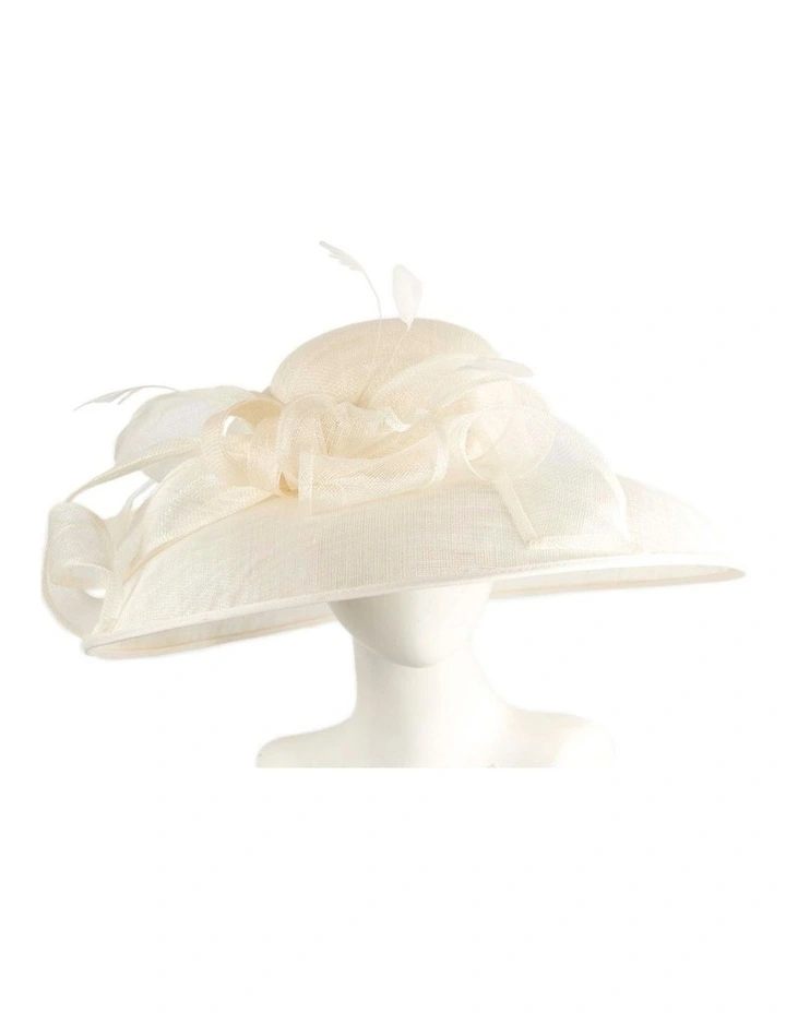 Max Alexander large cream sinamay racing hat MA988C image 2
