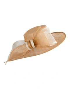 Max Alexander nude and cream sinamay racing hat MA994NUC