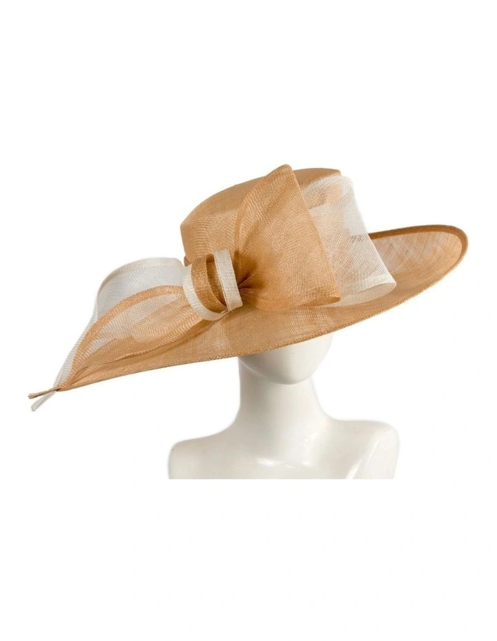 Max Alexander nude and cream sinamay racing hat MA994NUC image 2