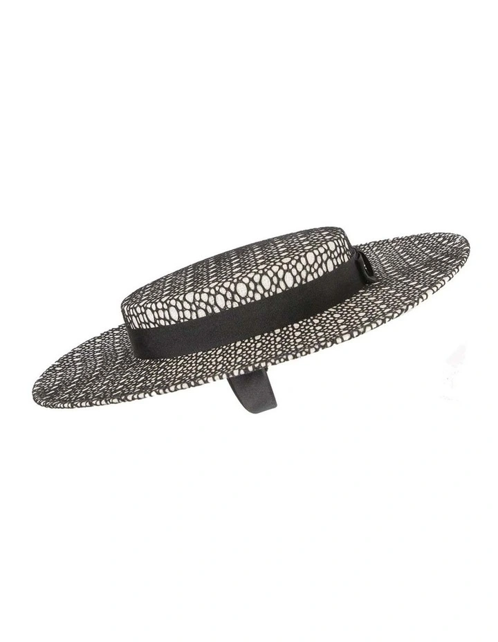 Max Alexander white boater hat with black lace MA943WB image 3