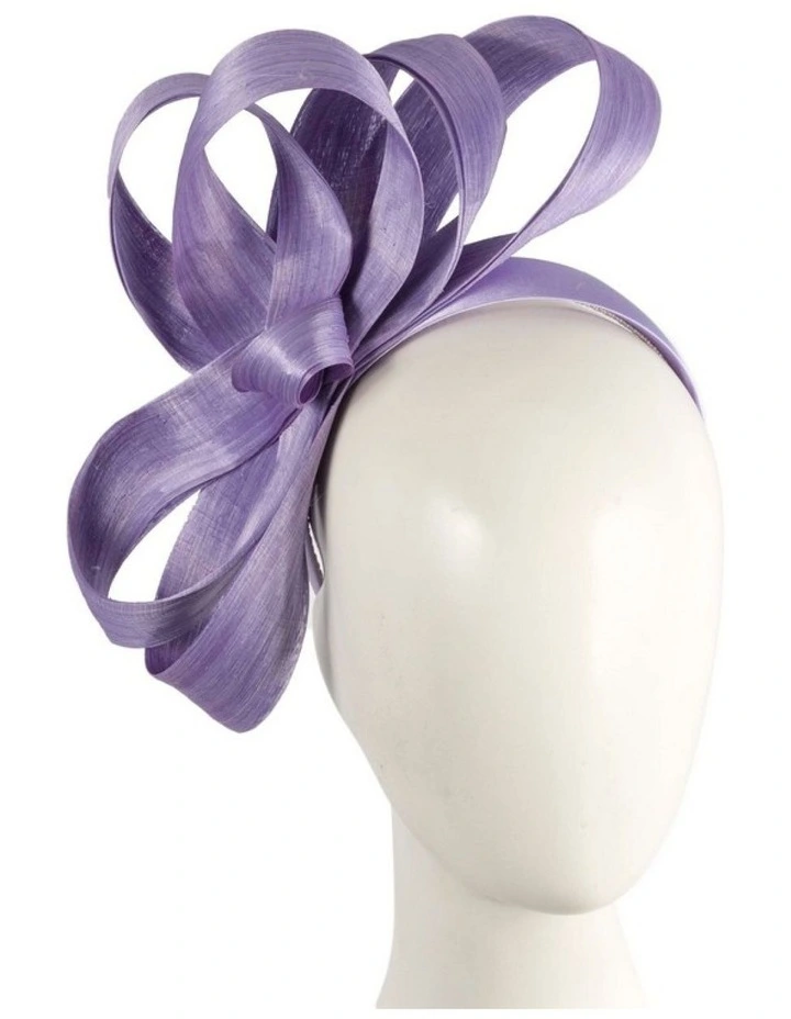Fillies Collection lilac silk abaca loops racing fascinator S344LI image 2