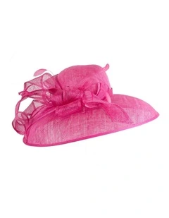 Max Alexander large fuchsia sinamay racing hat MA988F