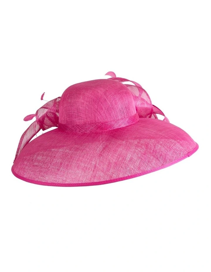Max Alexander large fuchsia sinamay racing hat MA988F image 3