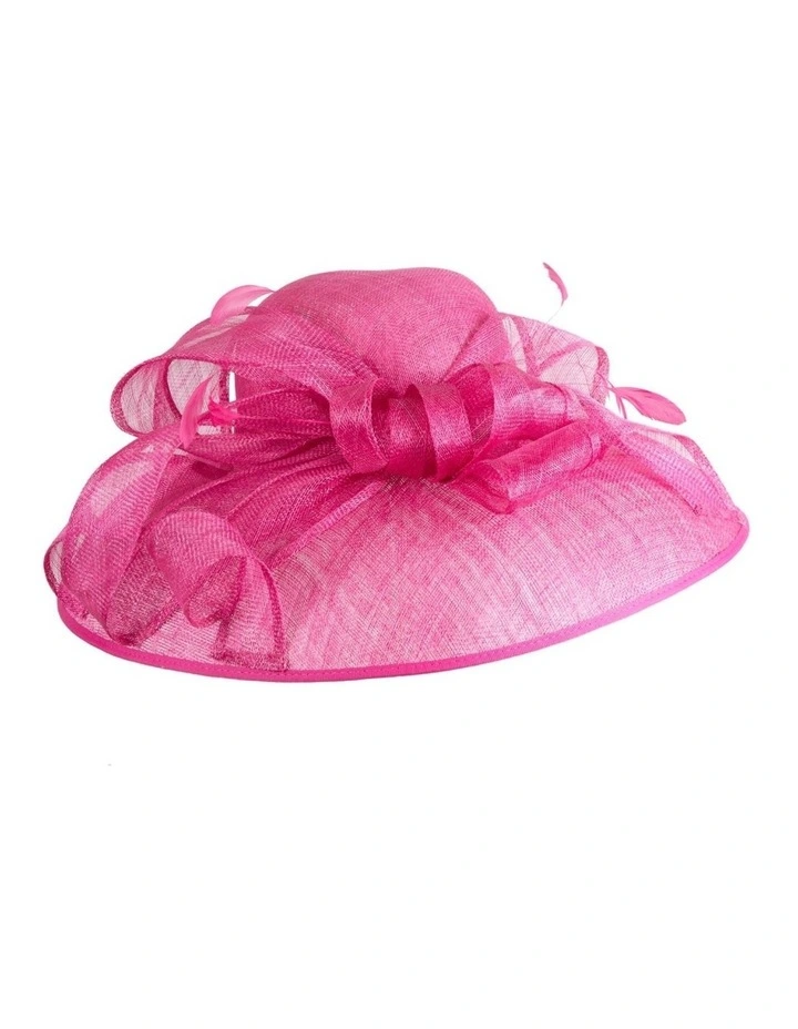 Max Alexander large fuchsia sinamay racing hat MA988F image 4