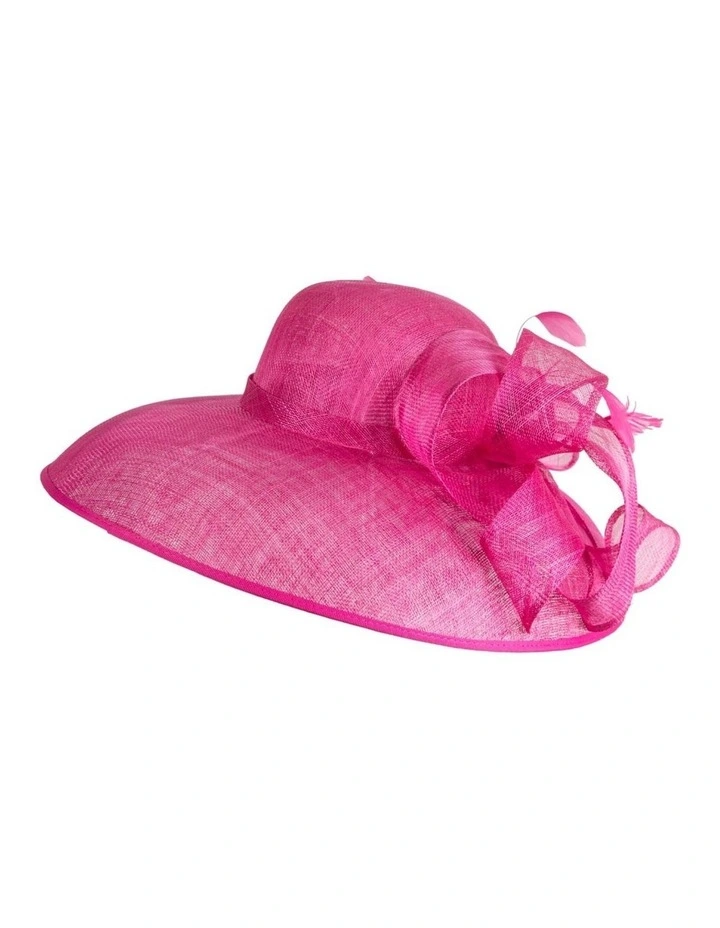 Max Alexander large fuchsia sinamay racing hat MA988F image 6