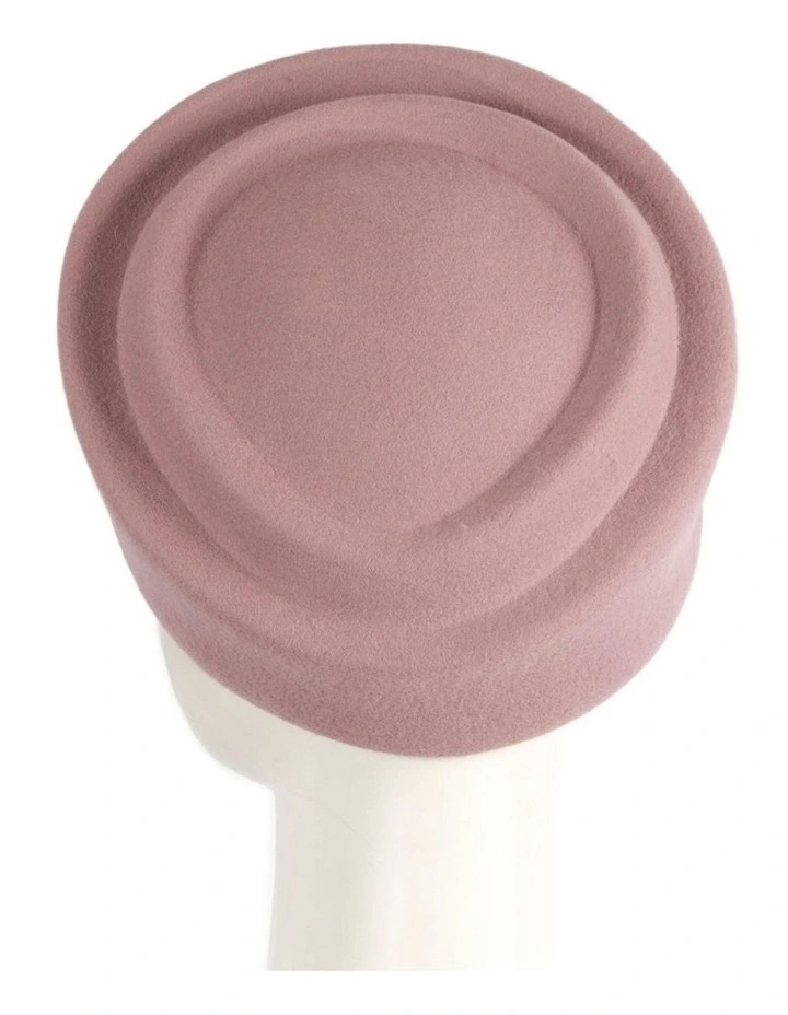 Max Alexander Dusty Pink Wool Felt Pillbox Racing Hat J464DP image 2