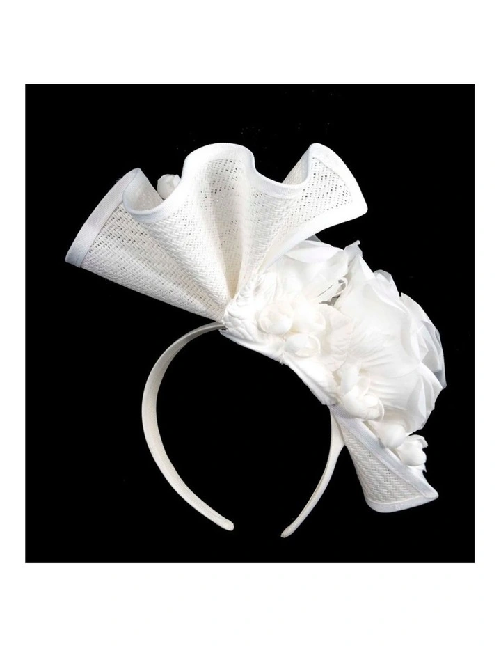 Fillies Collection cream and white racing fascinator S315WHT image 4