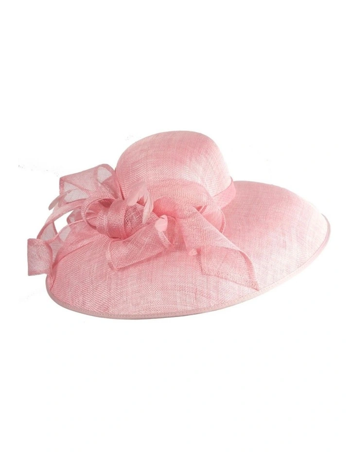 Large pink sinamay racing hat by Max Alexander MA988PI image 1