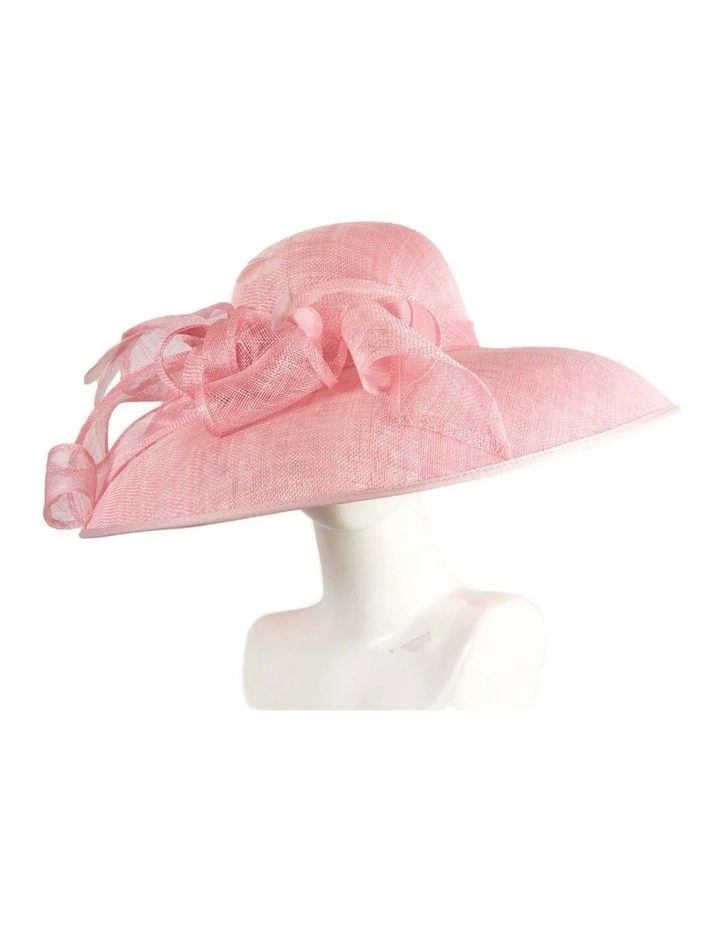 Large pink sinamay racing hat by Max Alexander MA988PI image 2