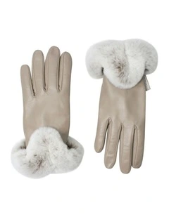 Australian Shepherd UGG Women Lennon Leather Fluffy Gloves
