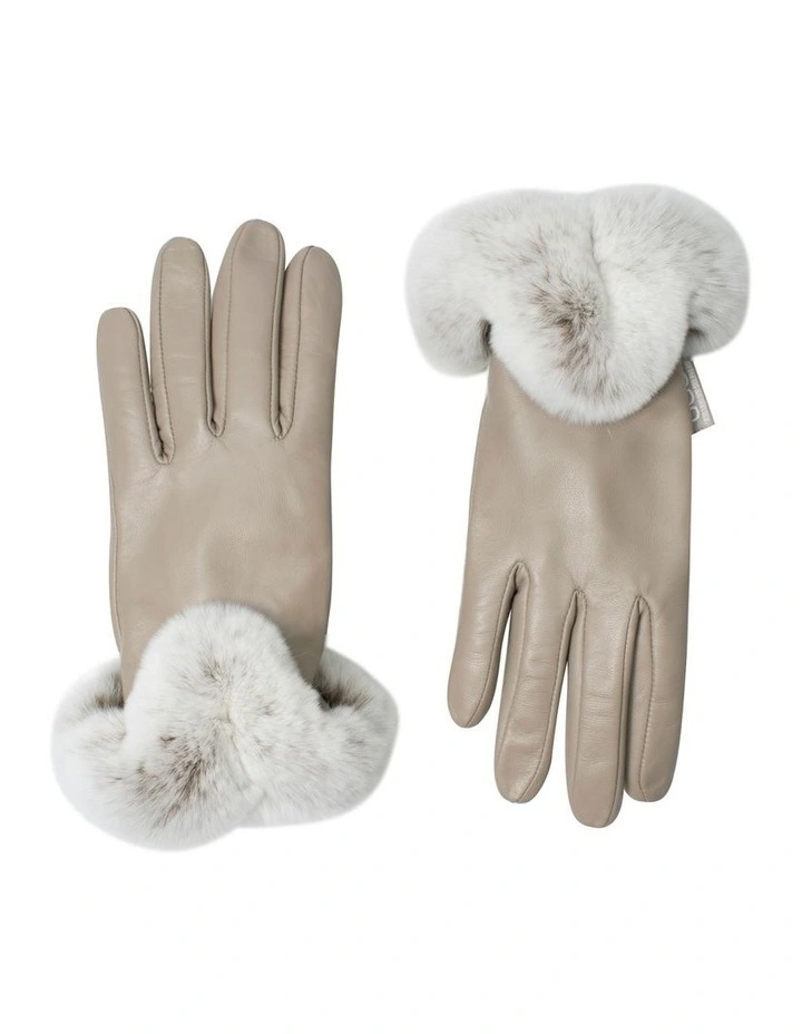 Australian Shepherd UGG Women Lennon Leather Fluffy Gloves image 1