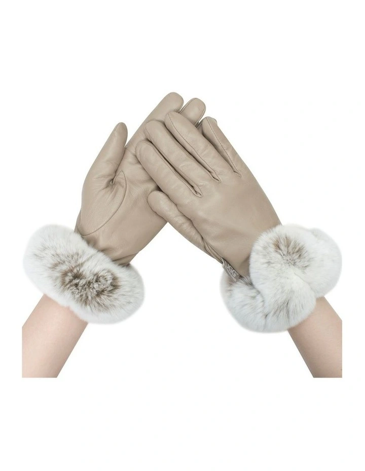 Australian Shepherd UGG Women Lennon Leather Fluffy Gloves image 2
