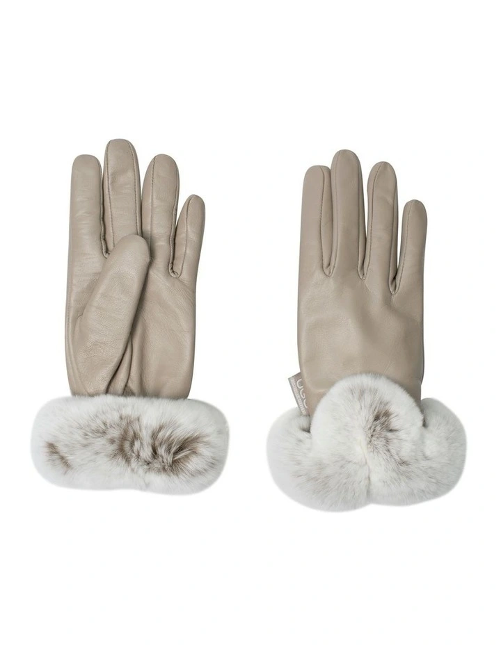 Australian Shepherd UGG Women Lennon Leather Fluffy Gloves image 4