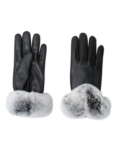 Australian Shepherd UGG Women Lennon Leather Fluffy Gloves